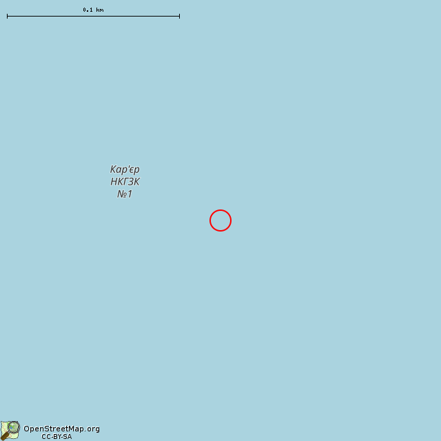 Карта где находится Отработанный железорудный карьер № 1 НКГОКа (Кривой Рог) в крупном масштабе