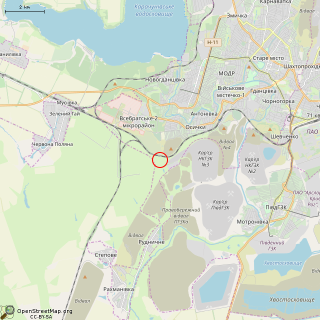 Карта где находится Недостроенная подстанция в мелком масштабе