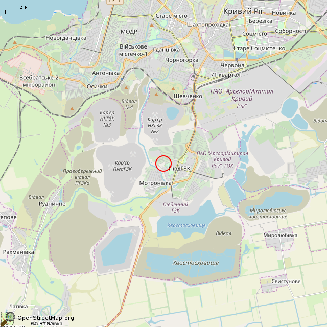 Карта где находится ул. Кармелюка, 37 (Кривой Рог) в мелком масштабе