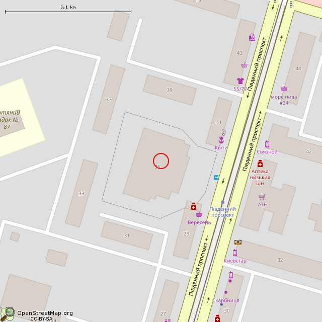 Карта где находится Торгово-развлекательный комплекс «Звезда» (Кривой Рог) в крупном масштабе