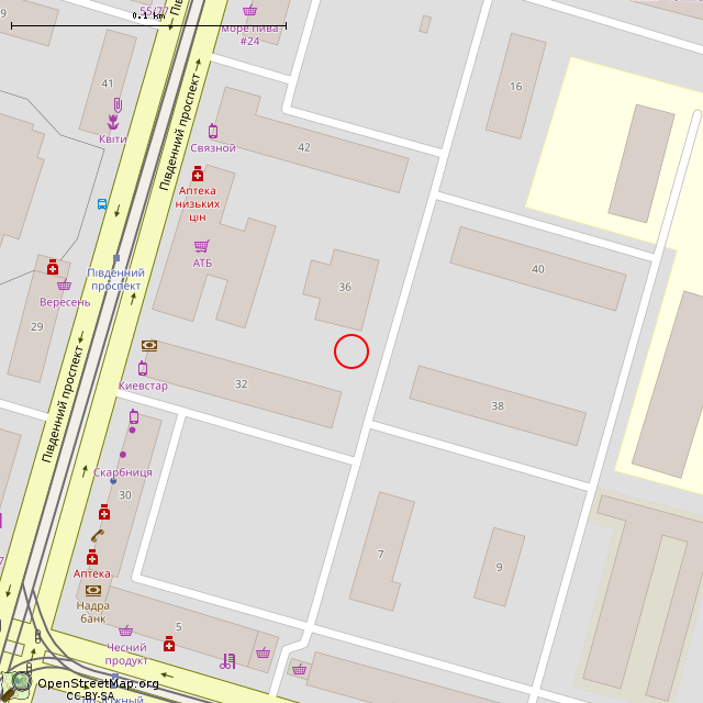 Карта где находится Заброшенное здание (Кривой Рог) в крупном масштабе