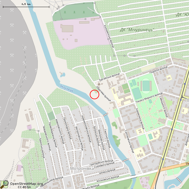 Карта где находится Вход в погреб (Кривой Рог)      | развалины, руины в среднем масштабе