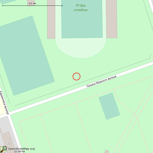 Карта где находится Старая афишная стена (Кривой Рог) в крупном масштабе