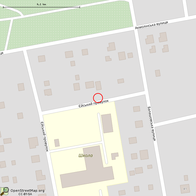 Карта где находится Недостроенные хозяйственные помещения школы (Кривой Рог) в крупном масштабе