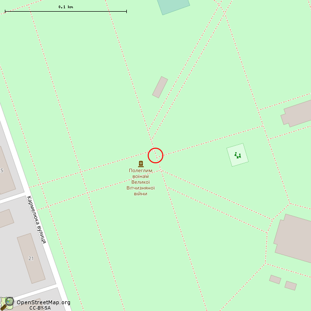 Карта где находится Вечный огонь (Кривой Рог) в крупном масштабе