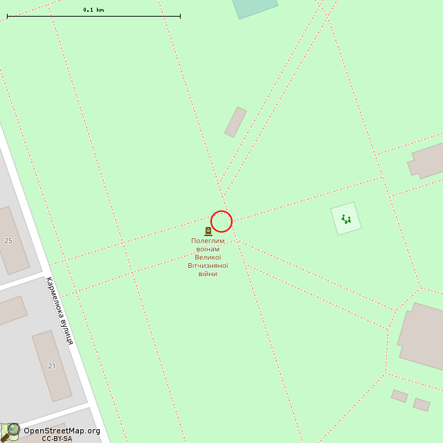 Карта где находится Братская могила советских воинов (Кривой Рог) в крупном масштабе
