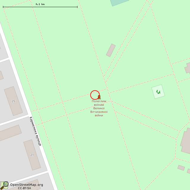 Карта где находится Комплекс мемориальных плит (Кривой Рог) в крупном масштабе