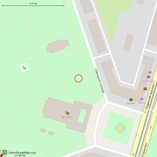Карта где находится Геологический скансен (Кривой Рог) в крупном масштабе
