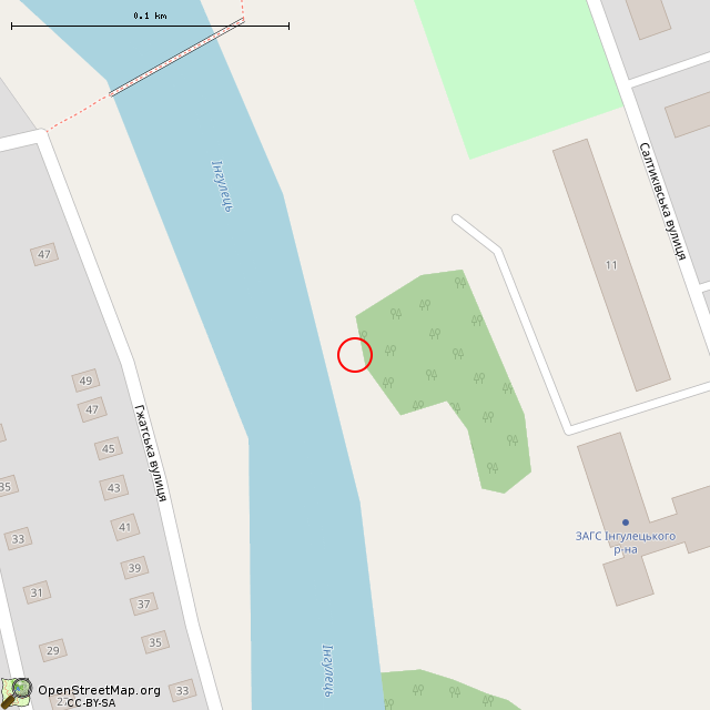 Карта где находится Обнажение аркозовых песчаников (Кривой Рог) в крупном масштабе