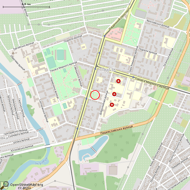 Карта где находится Фонтан (Кривой Рог)      | вода в среднем масштабе