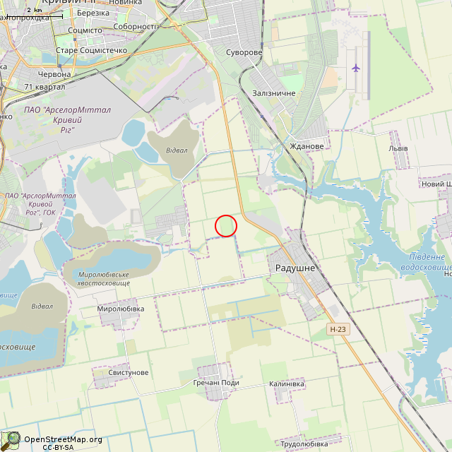 Карта где находится Бывшая позиция ЗРДН С-75 в мелком масштабе