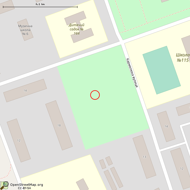 Карта где находится Памятный знак «Участникам ликвидации аварии на ЧАЭС» (Кривой Рог) в крупном масштабе