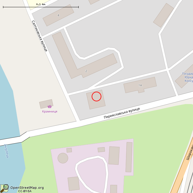 Карта где находится Бывший магазин № 1 (Кривой Рог) в крупном масштабе