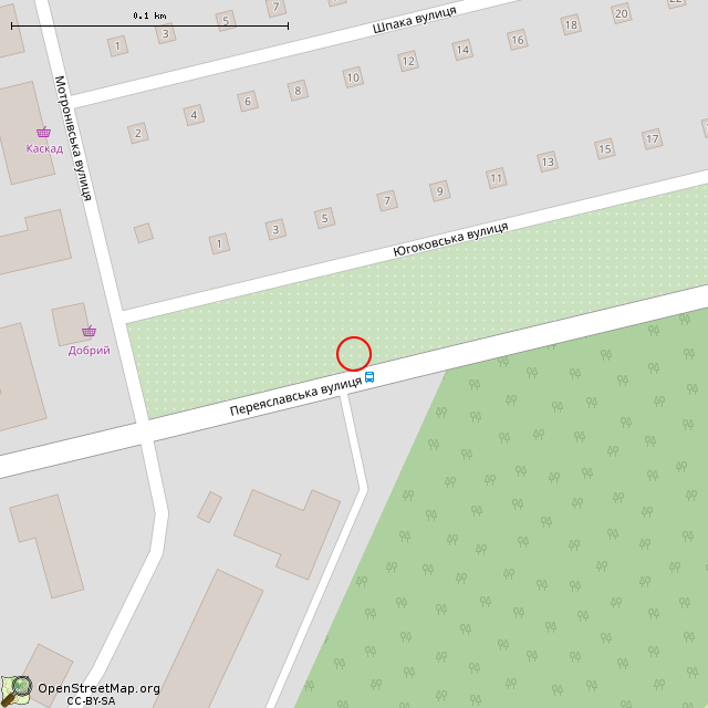 Карта где находится Остановка «Быткомбинат РУ ЮГОКа» (Кривой Рог) в крупном масштабе