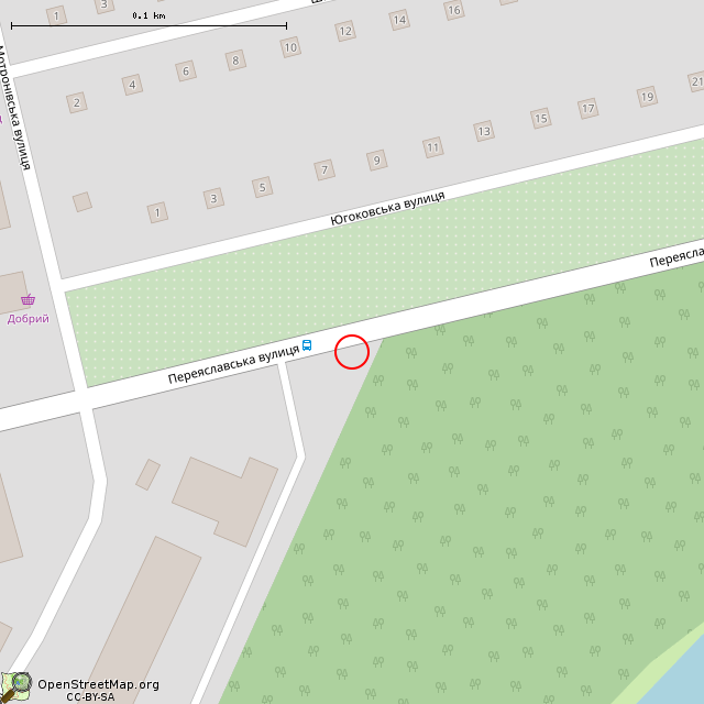 Карта где находится Остановка «Быткомбинат РУ ЮГОКа» (Кривой Рог) в крупном масштабе