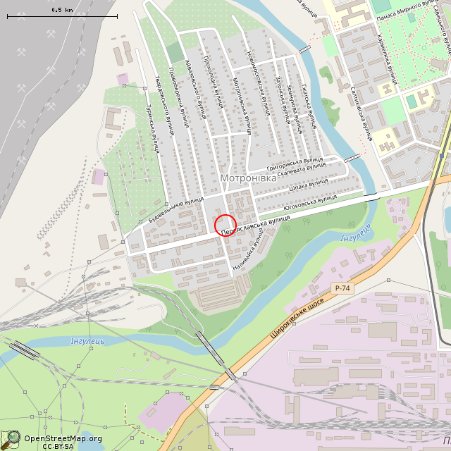 Карта где находится Скульптура «Книга» (Кривой Рог) в среднем масштабе