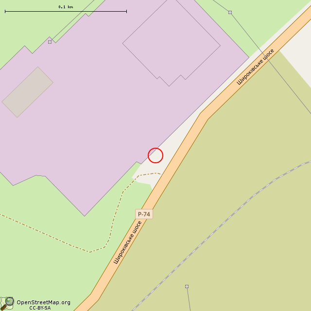 Карта где находится Неиспользуемое здание (Кривой Рог) в крупном масштабе