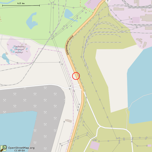 Карта где находится Бывший переездной пост (Кривой Рог) в среднем масштабе