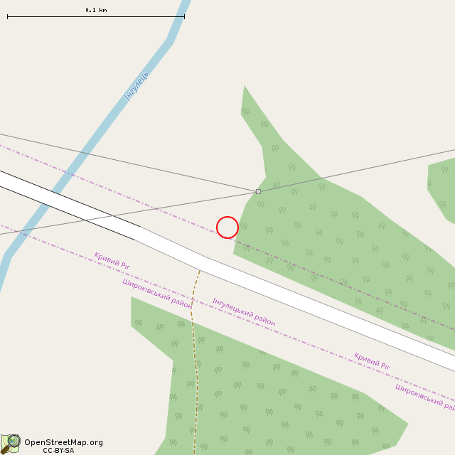 Карта где находится Памятный знак (Кривой Рог) в крупном масштабе