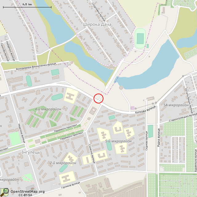 Карта где находится Скульптура «Эней» (Кривой Рог) в среднем масштабе