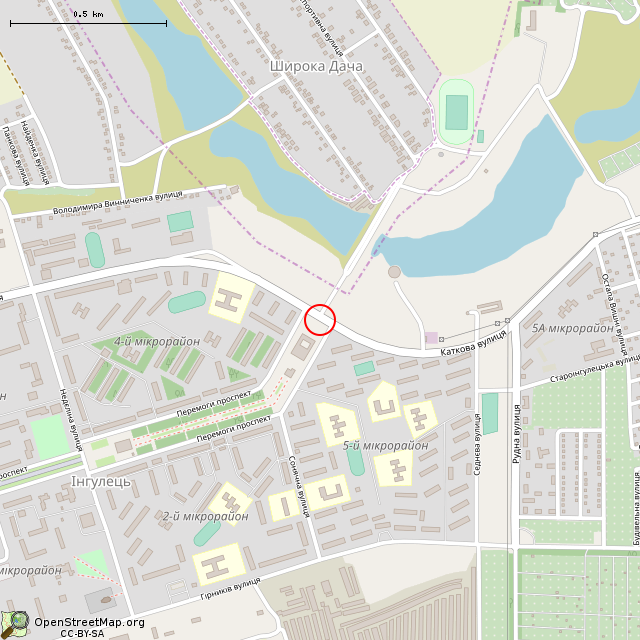 Карта где находится Скульптура «Влюбленные» (Кривой Рог) в среднем масштабе