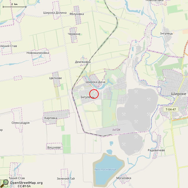 Карта где находится Фонтан (Кривой Рог) в мелком масштабе