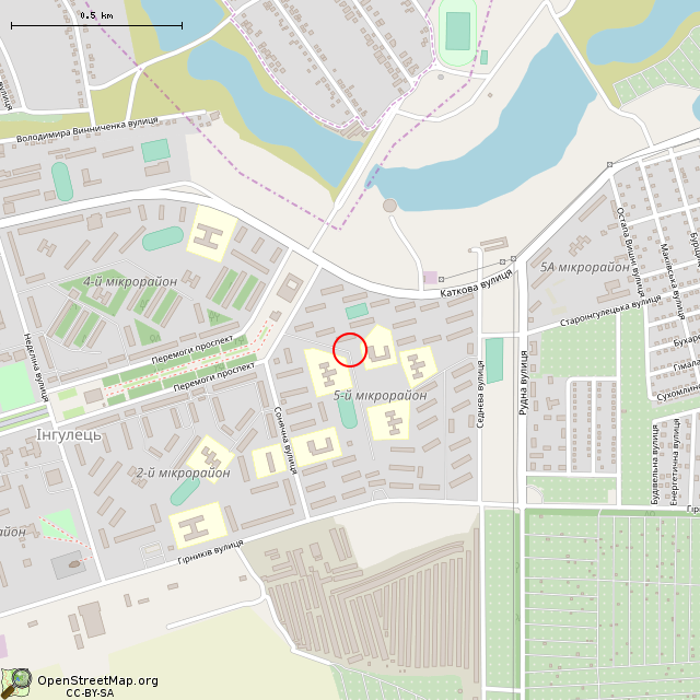 Карта где находится Памятный знак (Кривой Рог) в среднем масштабе