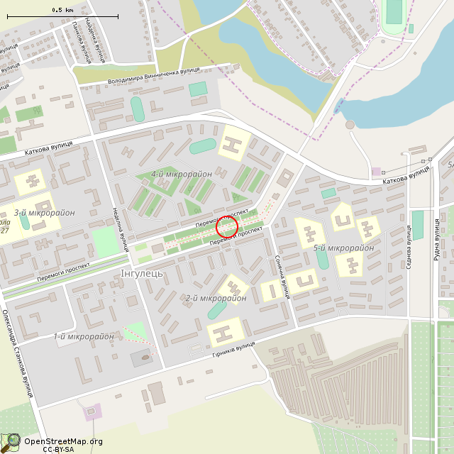 Карта где находится Памятник Т. Г. Шевченко (Кривой Рог)      | статуя, памятник, монумент, строение 2001 года, Тарас Шевченко в среднем масштабе