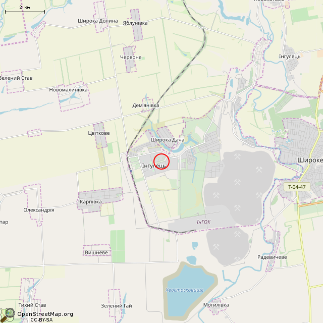 Карта где находится Памятник Т. Г. Шевченко (Кривой Рог)      | статуя, памятник, монумент, строение 2001 года, Тарас Шевченко в мелком масштабе