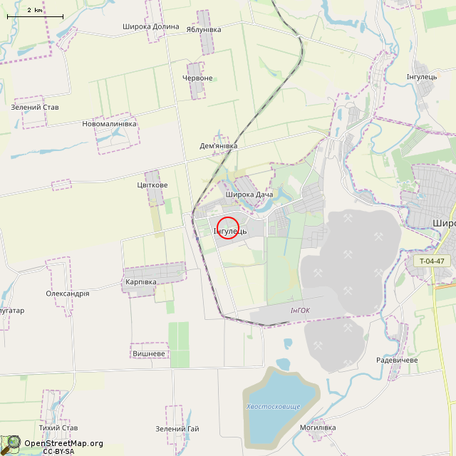 Карта где находится Памятний знак в честь 7-й годовщины Независимости Украины (Кривой Рог)      | указатель, памятный знак, стела, камень в мелком масштабе