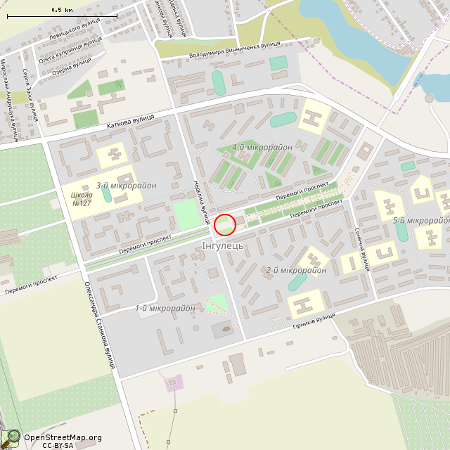 Карта где находится Памятник В. И. Ленину (Кривой Рог) в среднем масштабе