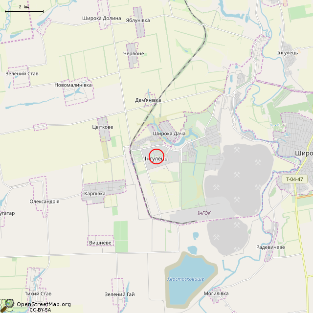 Карта где находится Памятник В. И. Ленину (Кривой Рог) в мелком масштабе