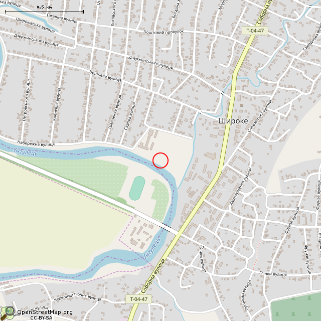 Карта где находится Памятник Т. Г. Шеченко (Широкое) в среднем масштабе