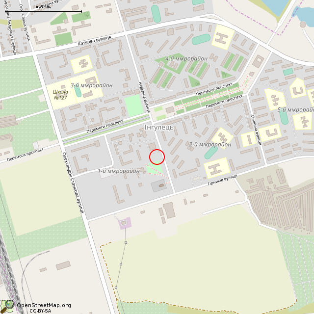 Карта где находится Памятний знак (Кривой Рог) в среднем масштабе