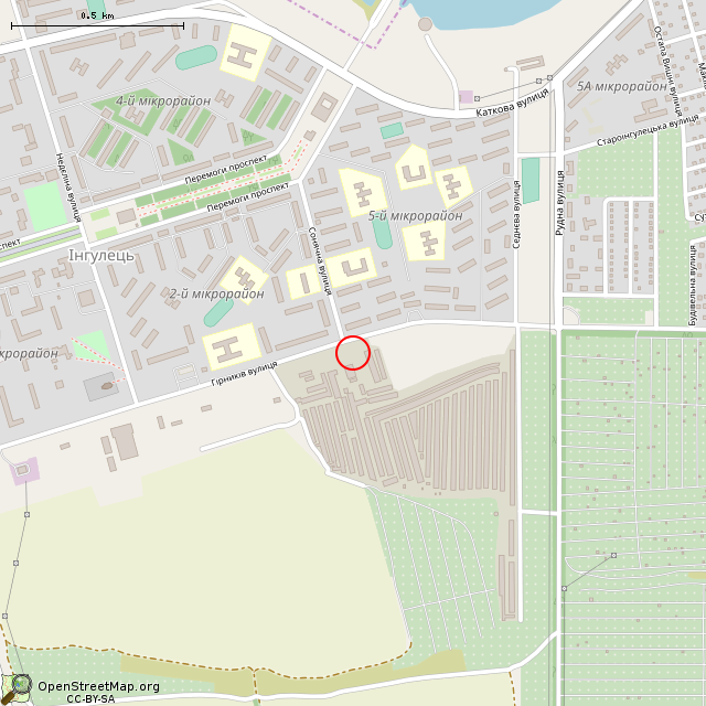 Карта где находится Памятный знак (Кривой Рог) в среднем масштабе