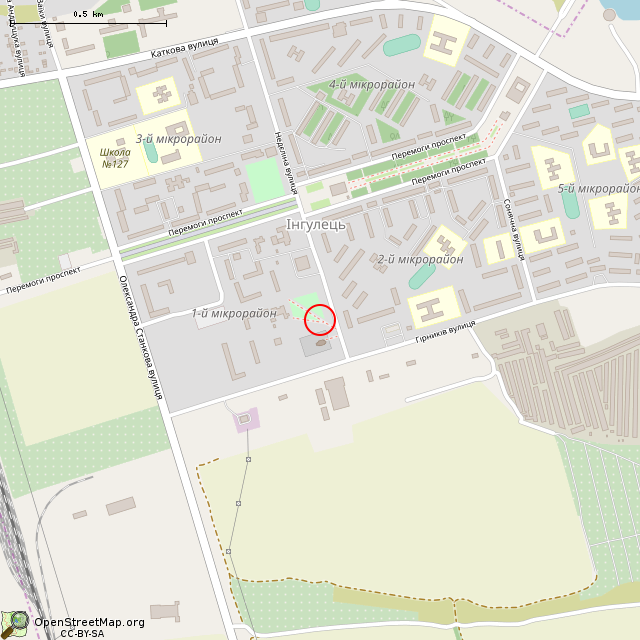 Карта где находится Памятний знак в честь 225-летия г. Кривого Рога (Кривой Рог) в среднем масштабе