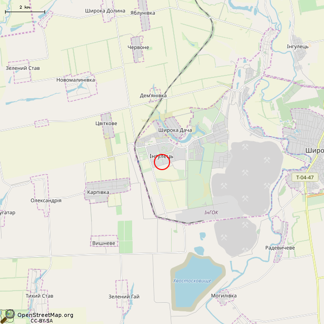 Карта где находится Памятний знак в честь 225-летия г. Кривого Рога (Кривой Рог) в мелком масштабе