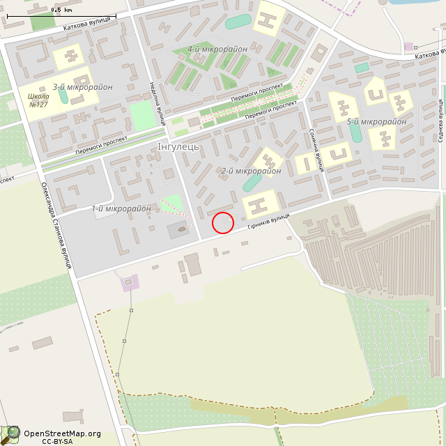 Карта где находится Памятный знак (Кривой Рог) в среднем масштабе