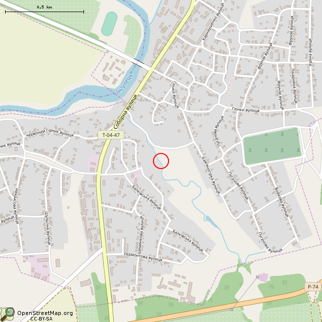 Карта где находится Руины железнодорожного моста (Широкое) в среднем масштабе