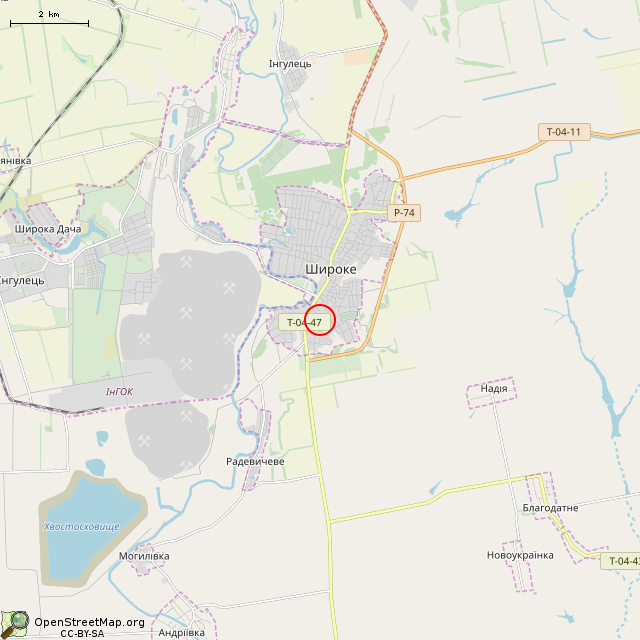 Карта где находится Руины железнодорожного моста (Широкое) в мелком масштабе