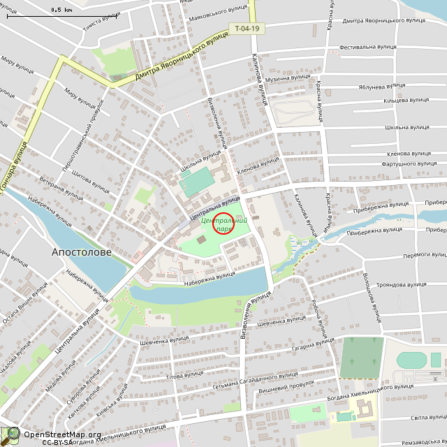 Карта где находится Мемориальный комплекс (Апостолово) в среднем масштабе