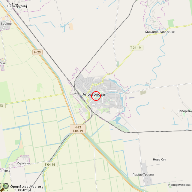 Карта где находится Дамба (Апостолово) в мелком масштабе
