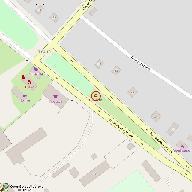 Карта где находится Памятник воинам Советской Армии, освобождавшим город Апостолово в феврале 1944 года (Апостолово) в крупном масштабе