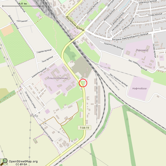 Карта где находится Памятник воинам-артиллеристам (Апостолово) в среднем масштабе