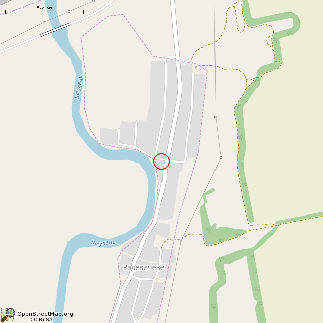 Карта где находится Братская могила 28 воинов Великой Отечественной войны. (Радевичево) в среднем масштабе