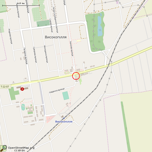 Карта где находится Скульптура (Высокополье) в среднем масштабе