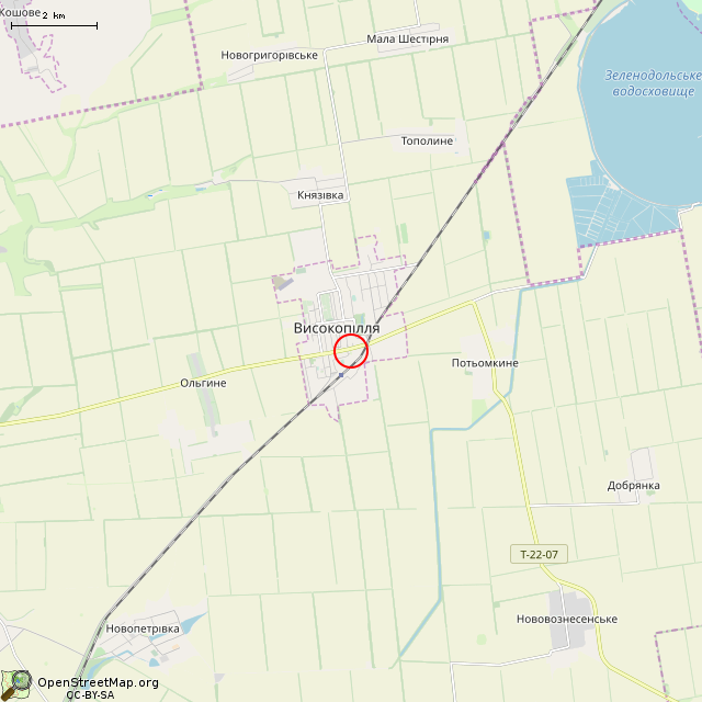 Карта где находится Мемориальный комплекс (Высокополье) в мелком масштабе