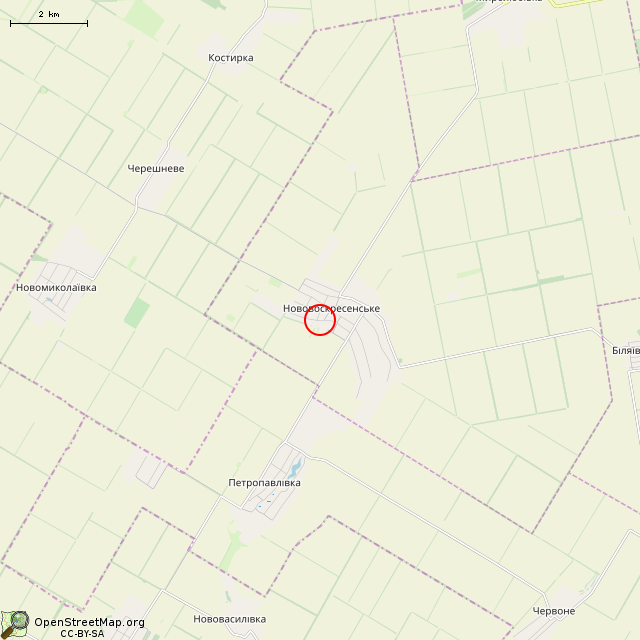 Карта где находится Обелиск комсомольцам, погибшим в годы гражданской войны (Нововоскресенское) в мелком масштабе