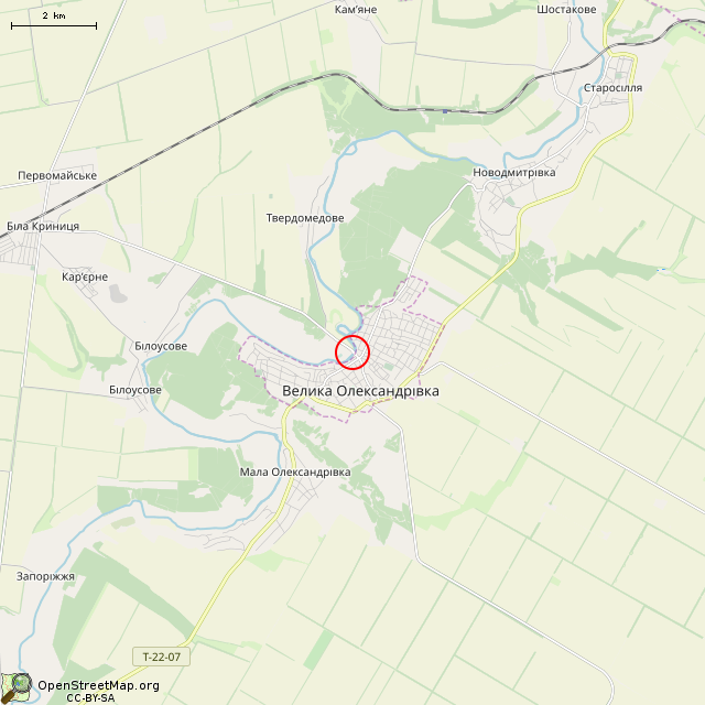 Карта где находится Первая ГЭС на юге Украины (Великая Александровка) в мелком масштабе