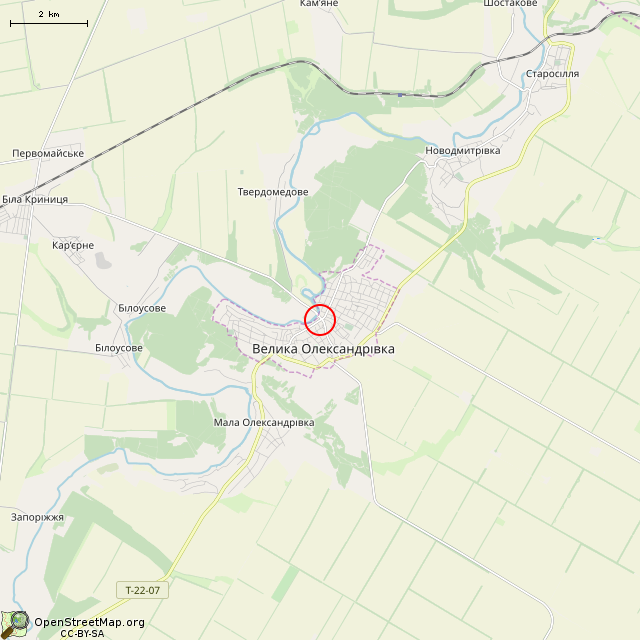 Карта где находится Мемориальный комплекс (Великая Александровка) в мелком масштабе